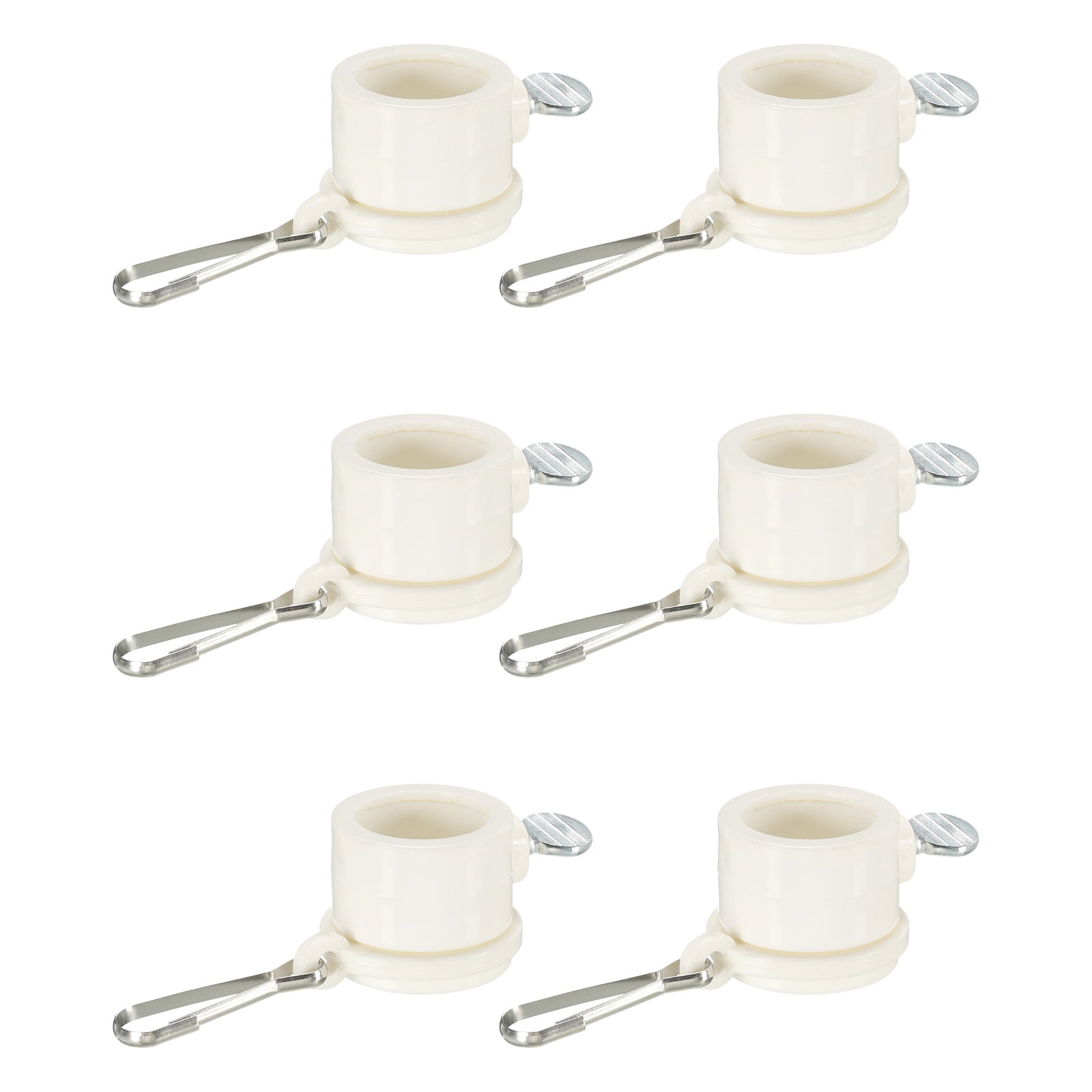Flag Pole Rings Mounting Clips Rotating Fasteners 23mm x 27mm White