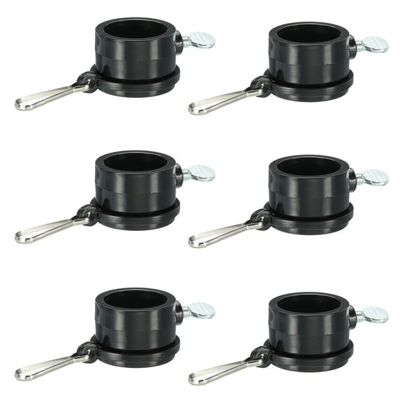 Flag Pole Rings Mounting Clips Rotating Fasteners 29mm x 27mm Black Pack of 6