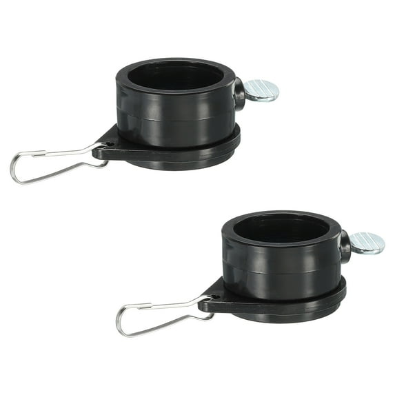 Flag Pole Rings Mounting Clips Rotating Fasteners 32mm x 27mm Black Pack of 2