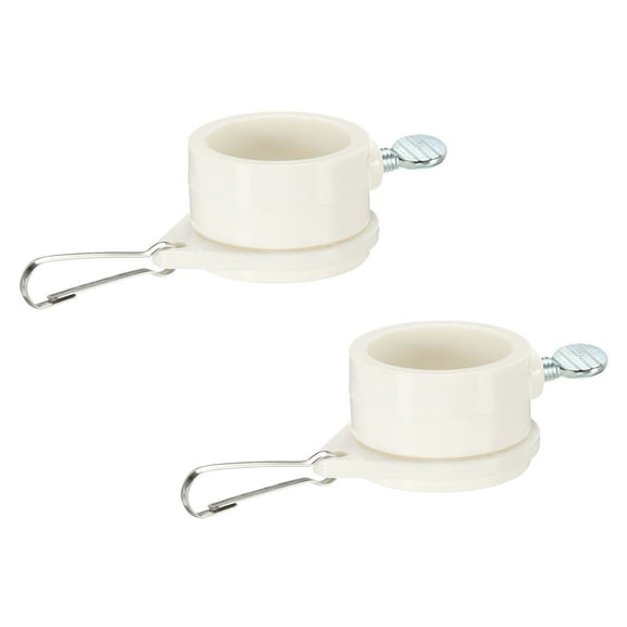 Flag Pole Rings Mounting Clips Rotating Fasteners 32mm x 27mm White Pack of 2
