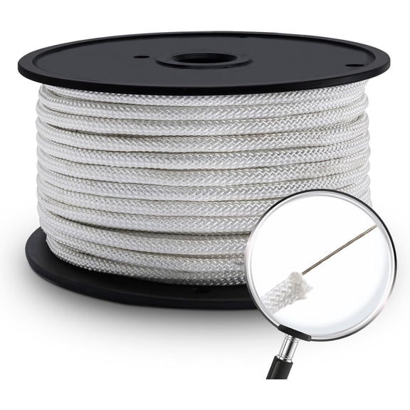 Flag Pole Rope,5/16" Wire Center Flagpole Rope,Braided Polyester Line with Steel Center Marine Grade (5/16" x 150 Ft)