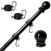Flag Pole kit for Outside House - 6FT Tangle Flagpole Kit for American Flag - 3x5/4x6 Flags Heavy Garden flagpole-Professional Metal Flag Pole for House truck in a parade Garden Yard Residential