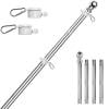 Flag Pole kit for Outside House - 6FT Tangle Flagpole Kit for American Flag - 3x5/4x6 Flags Heavy Garden flagpole-Professional Metal Flag Pole for House truck in a parade Garden Yard Residential