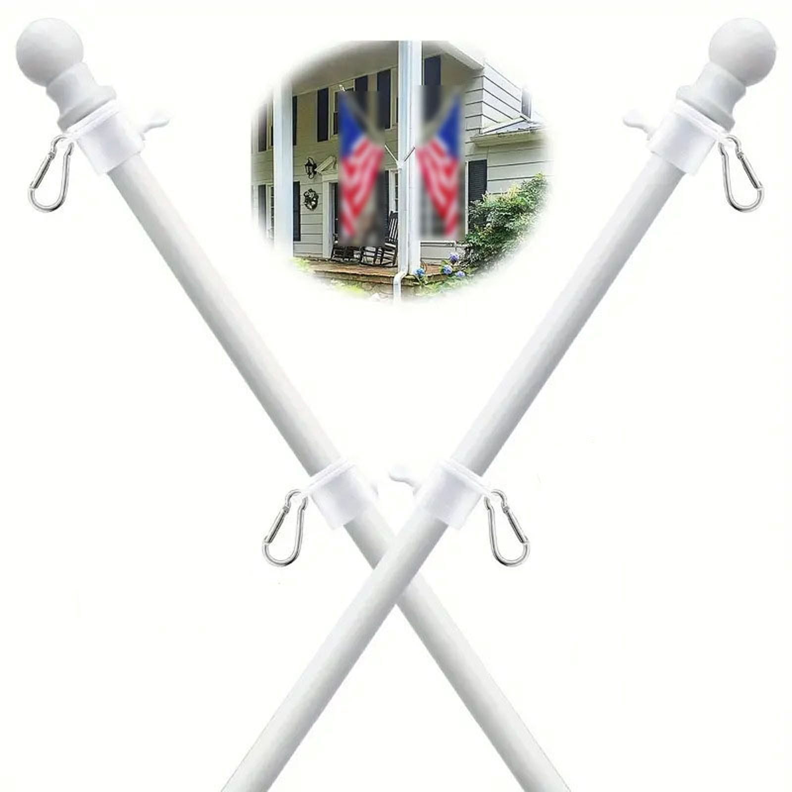 Flag Poles for Outside House - 6ft Tangle Free Flag Pole for House,Heavy Duty Metal Flagpole,Outdoor Flagpoles Residential for Porch,Fence