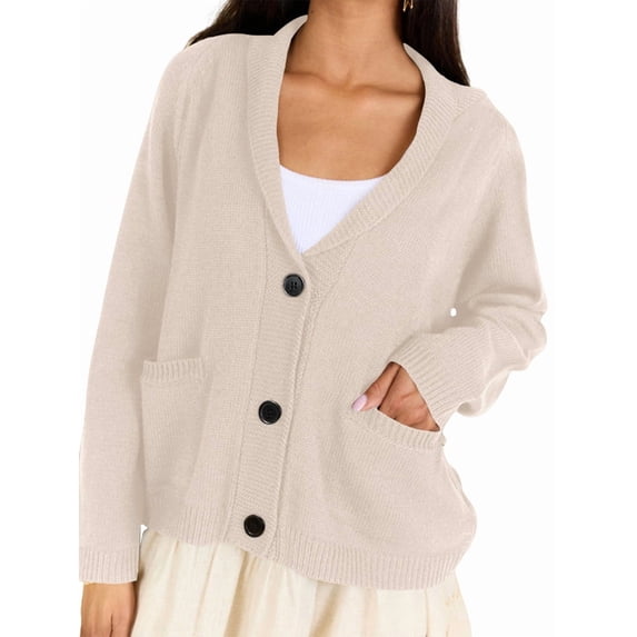 Flag Print Cardigan Casual Loose Long Sleeve V-Neck European and American Sweater Chunky Cardigan L