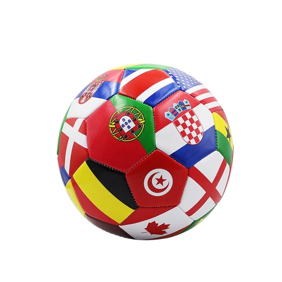Flag Printed Soccer Ball Official Size 5 Soccer Match Ball Outdoor Match Game Football Pvc 2.7Thickened Team Training Footy Ball