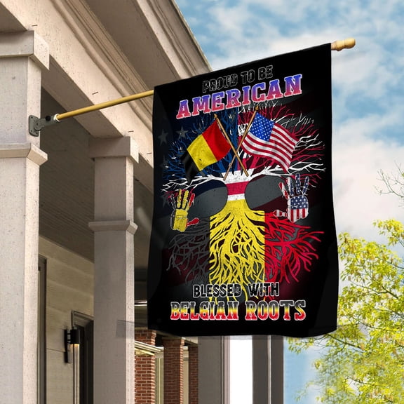 Flag Proud American Belgian Root U.S Belgium Friendship House Flag (29.5x39.5) Double Sided-USA Flags Premium Polyester-Decorative Indoor Outdoor Flag