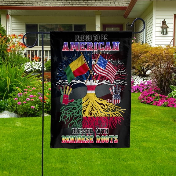 Flag Proud American Beninese Root U.S Benin Friendship Garden Flag (11.5x17.5) Double Sided-USA Flags Premium Polyester-Decorative Indoor Outdoor Flag