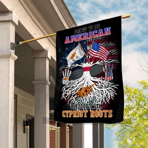 Flag Proud American Cypriot Root U.S Cyprus Friendship House Flag (29.5x39.5) Double Sided-USA Flags Premium Polyester-Decorative Indoor Outdoor Flag