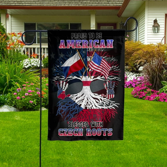 Flag Proud American Czech Root U.S Czech Republic Friendship Garden Flag (11.5x17.5) Double Sided-USA Flags Premium Polyester-Decorative Indoor Outdoor Flag