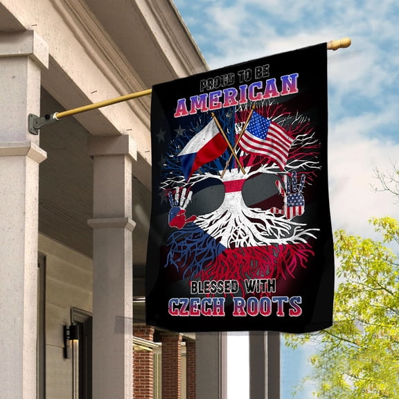 Flag Proud American Czech Root U.S Czech Republic Friendship House Flag (29.5x39.5) Double Sided-USA Flags Premium Polyester-Decorative Indoor Outdoor Flag
