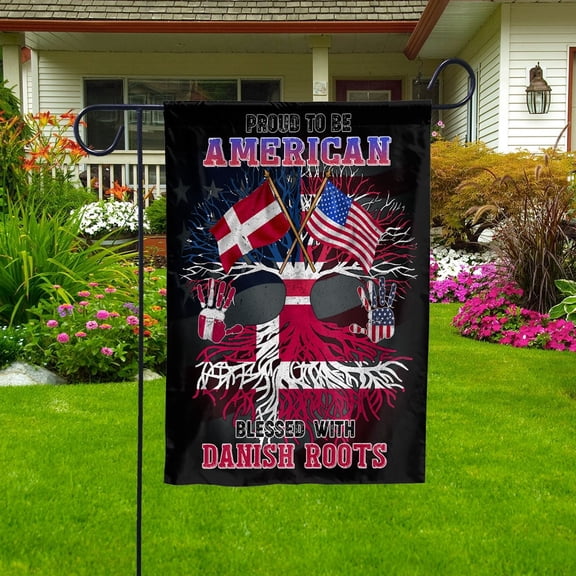 Flag Proud American Danish Root U.S Denmark Friendship Garden Flag, Double-Sided Decorative Outdoor Flag, Patriotic Polyester Yard Flag 12 x 18 in