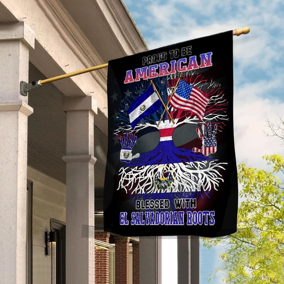 Flag Proud American El Salvadorian Root U.S El Salvador Friendship Garden Flag, Double-Sided Decorative Outdoor Flag, Polyester Yard Flag 12 x 18 in