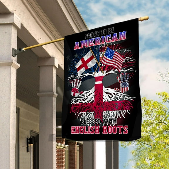 Flag Proud American English Root U.S England Friendship Garden Flag (11.5x17.5) Double Sided-USA Flags Premium Polyester-Decorative Indoor Outdoor Flag