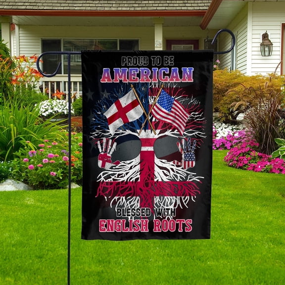 Flag Proud American English Root U.S England Friendship House Flag, Double-Sided Decorative Outdoor Flag, Polyester Yard Flag 29.5 x 39.5 in