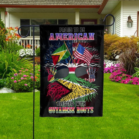 Flag Proud American Guyanese Root U.S Guyana Friendship Garden Flag (11.5x17.5) Double Sided-USA Flags Premium Polyester-Decorative Indoor Outdoor Flag