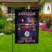 Flag Proud American Lao Root U.S Laos Friendship Garden Flag, Double-Sided Decorative Outdoor Flag, Polyester Yard Flag 12 x 18 in