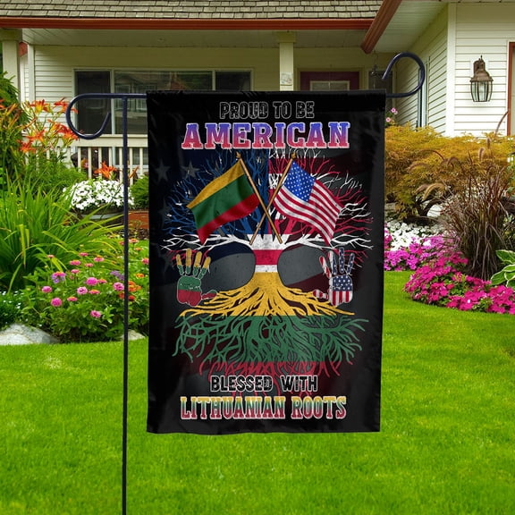 Flag Proud American Lithuanian Root U.S Lithuania Friendship Garden Flag (11.5x17.5) Double Sided-USA Flags Premium Polyester-Decorative Indoor Outdoor Flag
