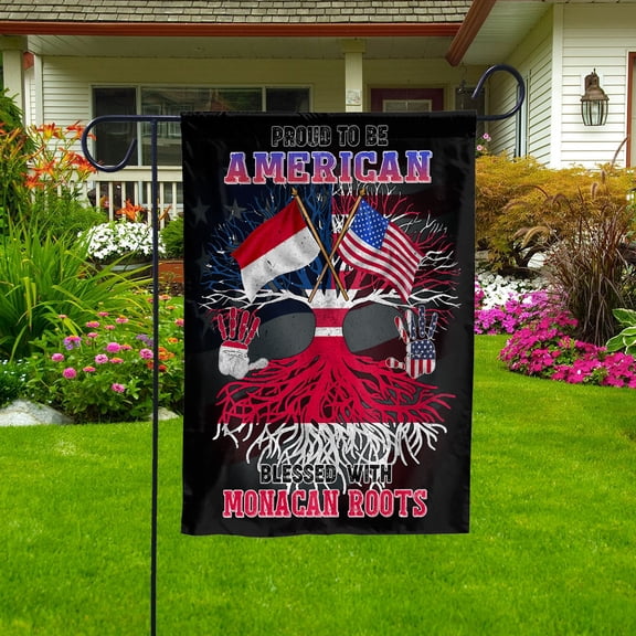 Flag Proud American Monacan Root U.S Monaco Friendship Garden Flag (11.5x17.5) Double Sided-USA Flags Premium Polyester-Decorative Indoor Outdoor Flag