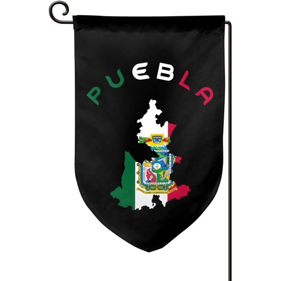 Flag of Puebla Map Garden Flag 12.5x18 Inch Family Decorative Welcome Banner Outside Yard Mailbox Festival Ornaments Double-Sided Print One Size, Sharp Corner