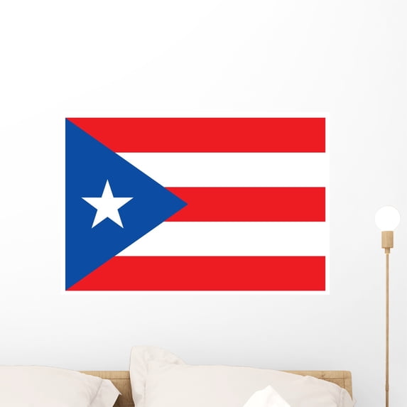 Flag Puerto Rico Wall Decal by Wallmonkeys (24 in W x 16 in H) WM272785