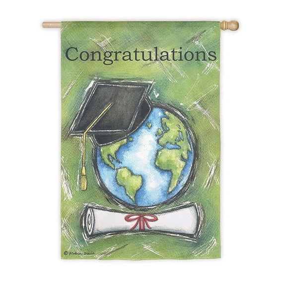 Flag, House Size Flag, Graduation Globe