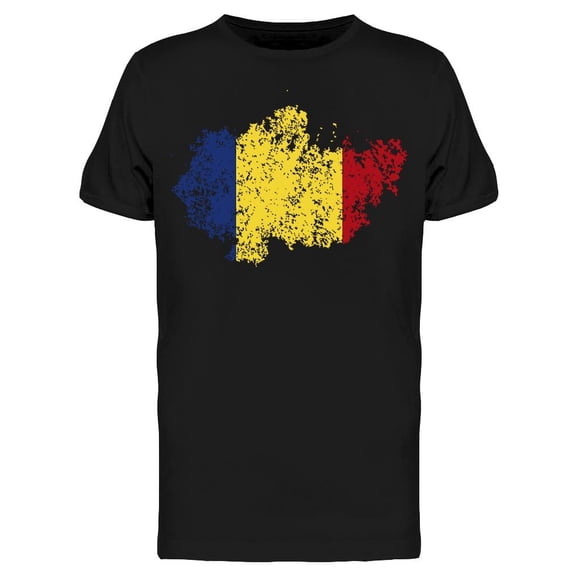 Flag Romania T-Shirt Men -Image by Shutterstock, Male Medium