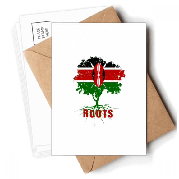 Flag Root Faly Kenya Art Deco  Fashion Postcards Envelopes Blank Note Cards Mailing