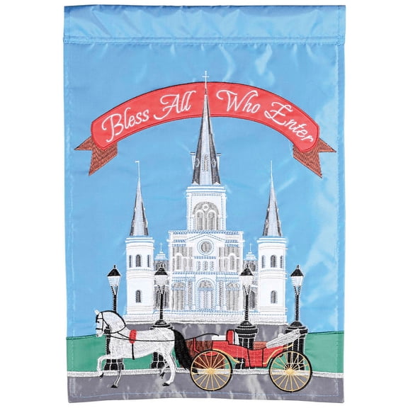 Flag St Louis Cathedral Bless All 13x18