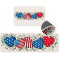 thumbnail image 1 of Flag Stars Stripes Kitchen Mat 2 Piece 4th of July Kitchen Rugs Non Slip Heart Star Eucalyptus Leaves Mats, Patriotic Soft Runner Rug Water Absorbent Star loor Mat for Sink 17"x30"+17"x47", 1 of 6