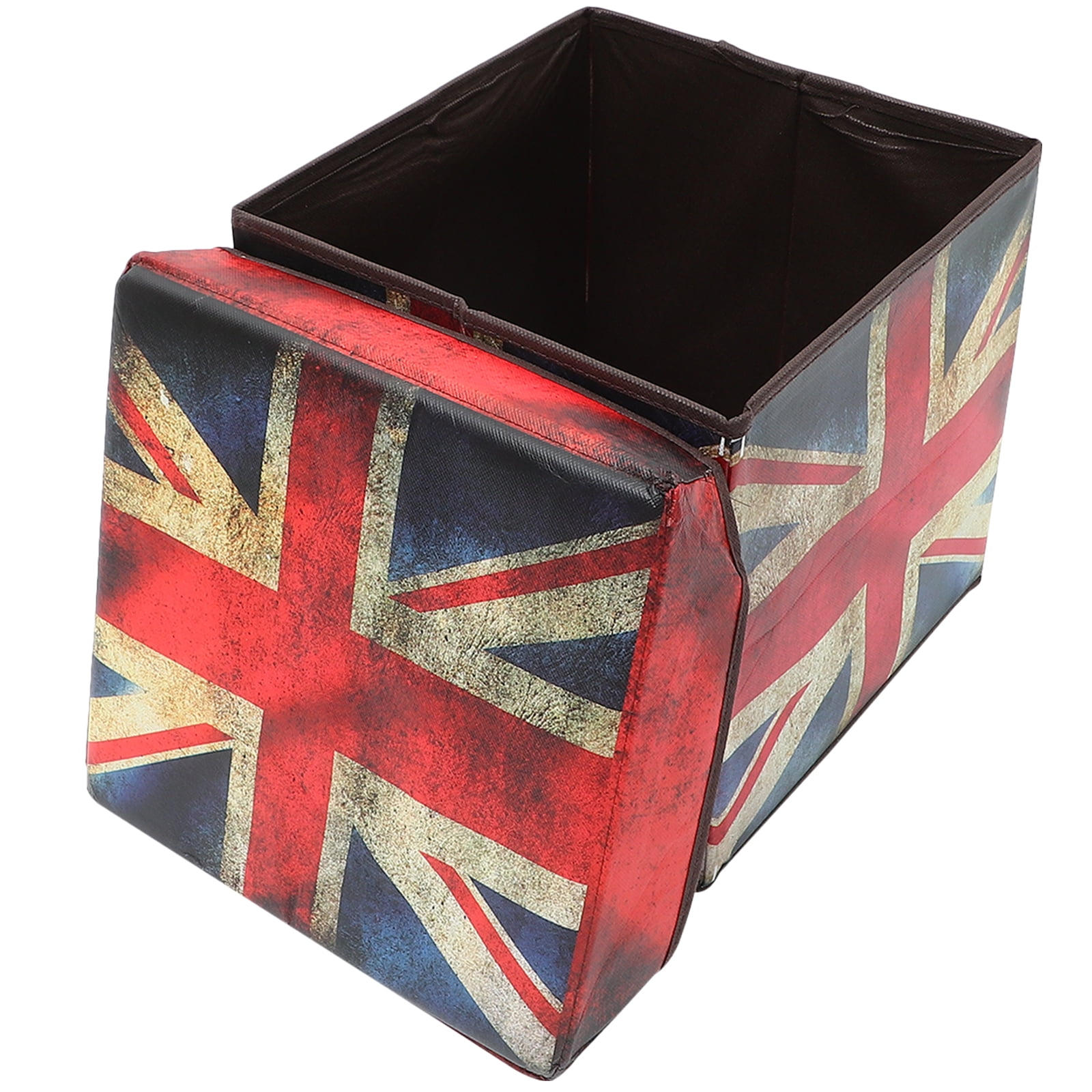 Flag Storage Box Ottomans for Living Room Folding Stool Children’s Toys