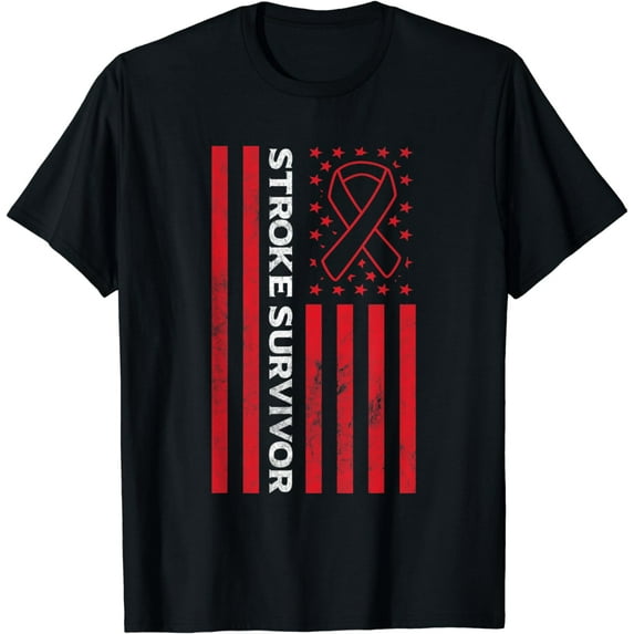 Flag Stroke Awareness Stroke Survivor T-Shirt