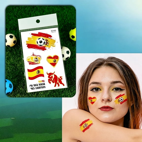 Flag Temporary Tattoos Sports Fan Face Arm Stickers Waterproof Party Event Decals