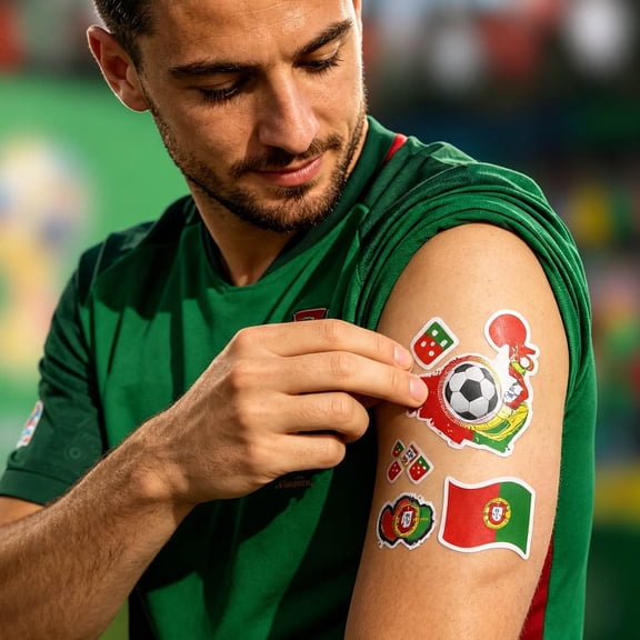 Flag Temporary Tattoos Sports Fan Face Body Stickers Waterproof Removable Party Decals Game Day Decor