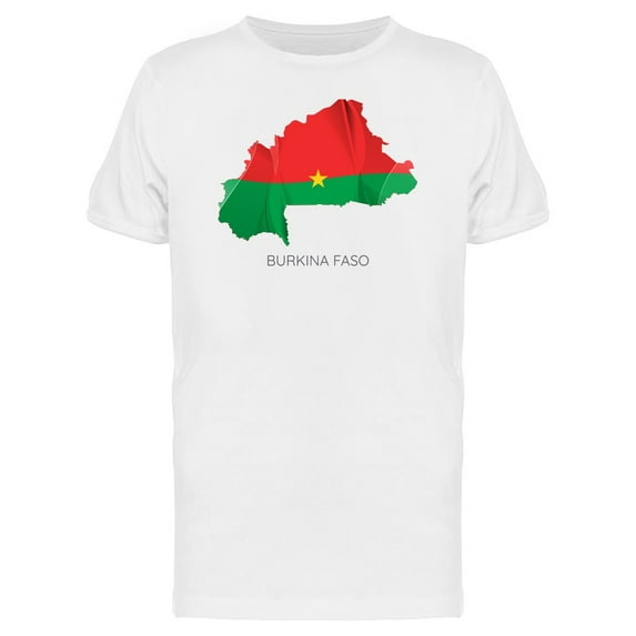 Flag Texture Burkina Faso Map T-Shirt Men -Image by Shutterstock, Male 4X-Large