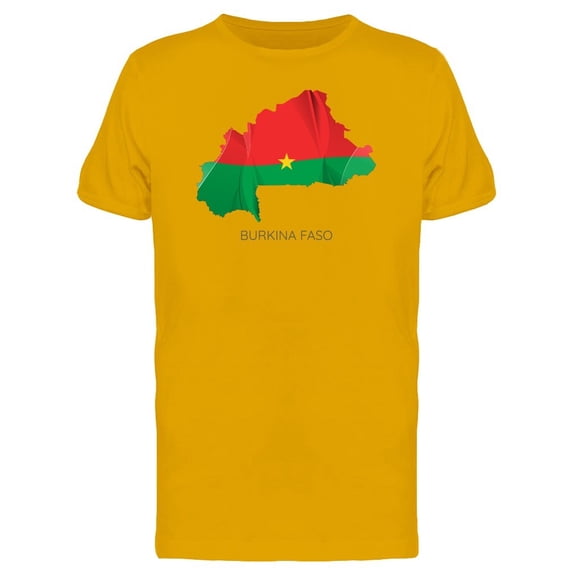 Flag Texture Burkina Faso Map Tee Men's -Image by Shutterstock