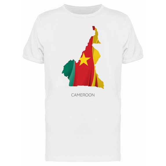 Flag Texture Cameroon Map Tee Men's -Image by Shutterstock
