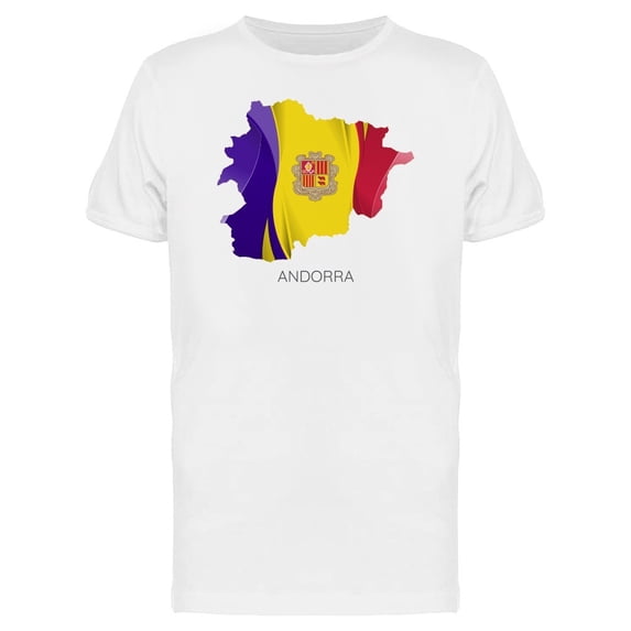 Flag Texture Map Of Andorra Tee Men's -Image by Shutterstock
