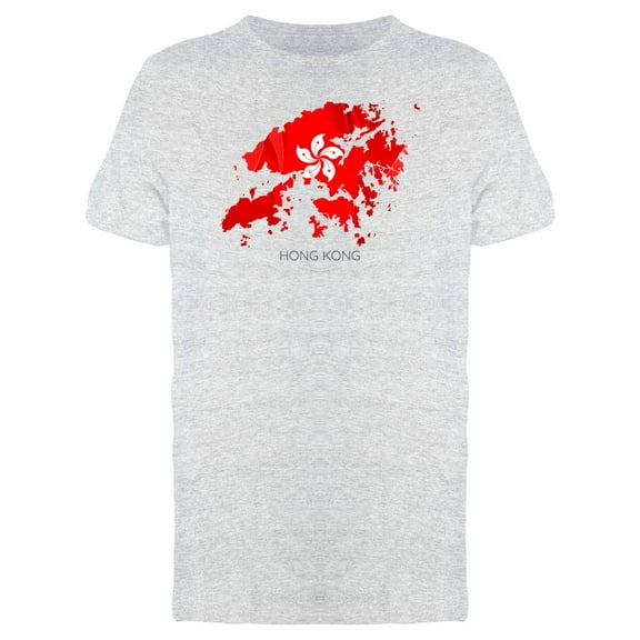 Flag Texture Map Of Hong Kong T-Shirt Men -Image by Shutterstock, Male Small
