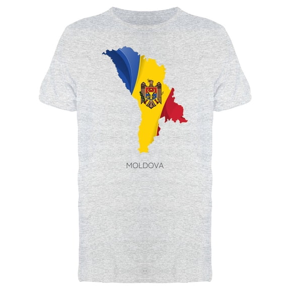 Flag Texture Map Of Moldova T-Shirt Men -Image by Shutterstock, Male Medium
