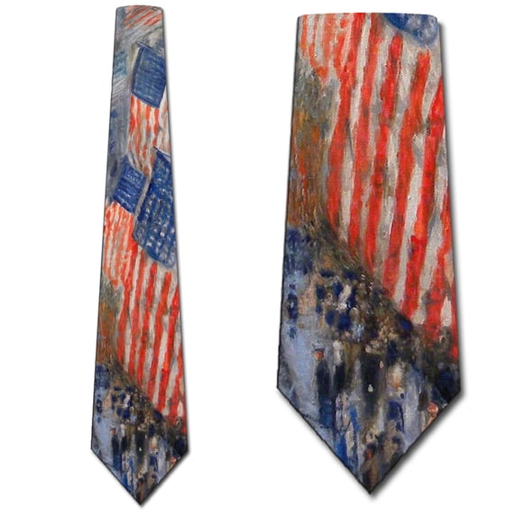 Flag Ties Mens Art Patriotic Necktie by Three Rooker