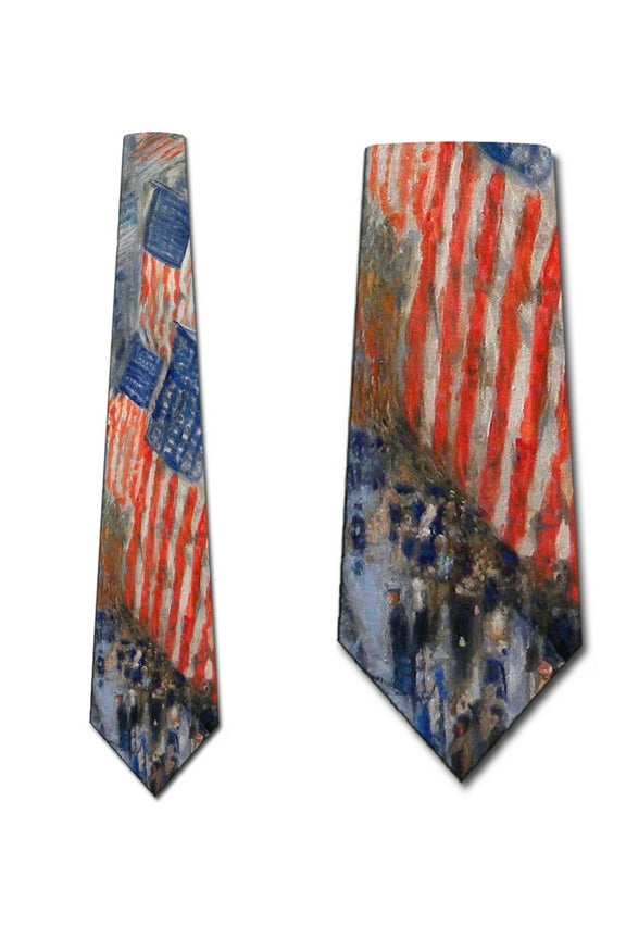 Flag Ties Mens Art Patriotic Necktie by Three Rooker
