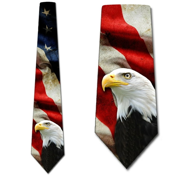 Flag Ties Mens Patriotic Eagle Necktie by Three Rooker