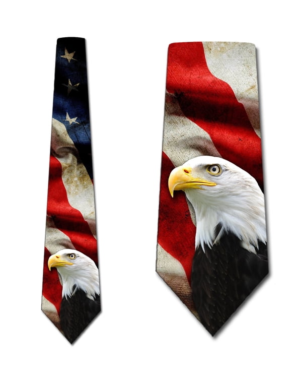 Flag Ties Mens Patriotic Eagle Necktie by Three Rooker