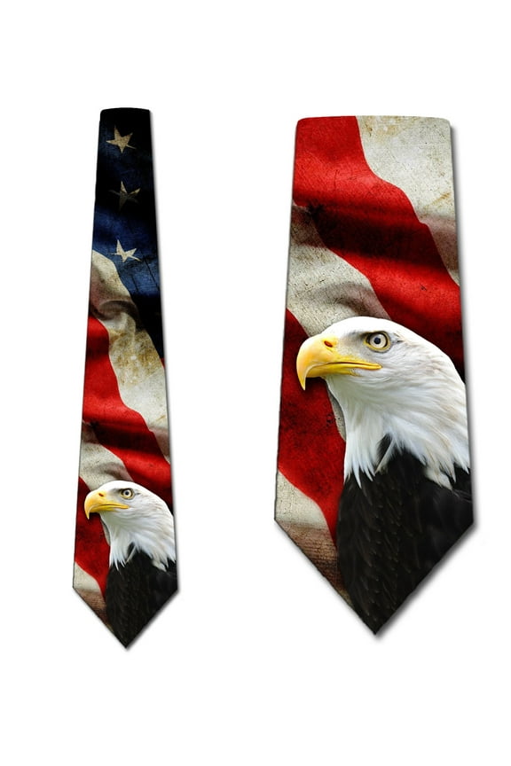 Flag Ties Mens Patriotic Eagle Necktie by Three Rooker
