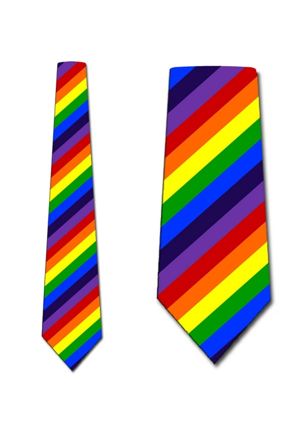 Flag Ties Mens Rainbow Pride Flag Necktie by Three Rooker
