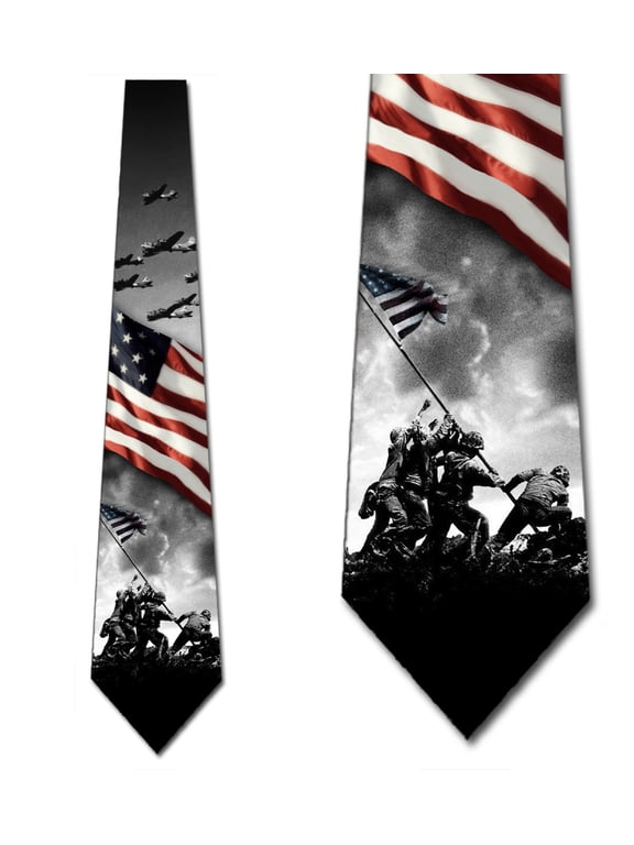 Flag Ties Mens World War II Patriotic Necktie by Three Rooker