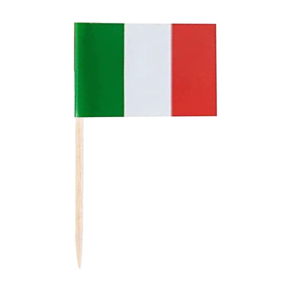 Flag Toothpick Flags, Small Mini Stick Cupcake Toppers Flags,Country Picks Party Decoration Celebration Cocktail Food Bar Cake Flags 100 Pcs Italy
