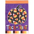 thumbnail image 1 of Magnolia Garden Trick or Treat Pumpkin Candy Corn 13 x 18 Inch Polyester Garden Flag, 1 of 2