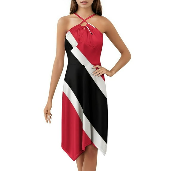 Flag Trinidad Tobago Dress Elegant Party Dresses Evening Dresses Women Dress Long Dresses Sleeveless Dress Ladies Dresses